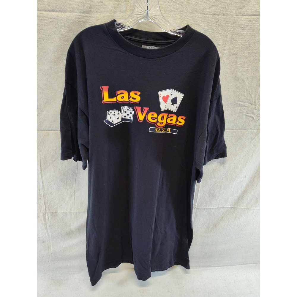 Californian Las Vegas USA Graphic T-Shirt Mens XL Black Dice Cards Souvenir Tee‎